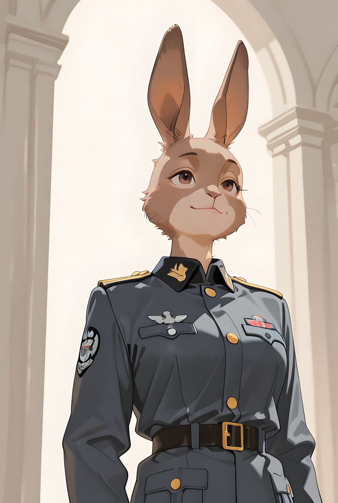 獣人軍人素材集:茶うさぎ士官、紺制服 Beastman Soldier Material Collection:Brown Rabbit Officer, Navy Uniform