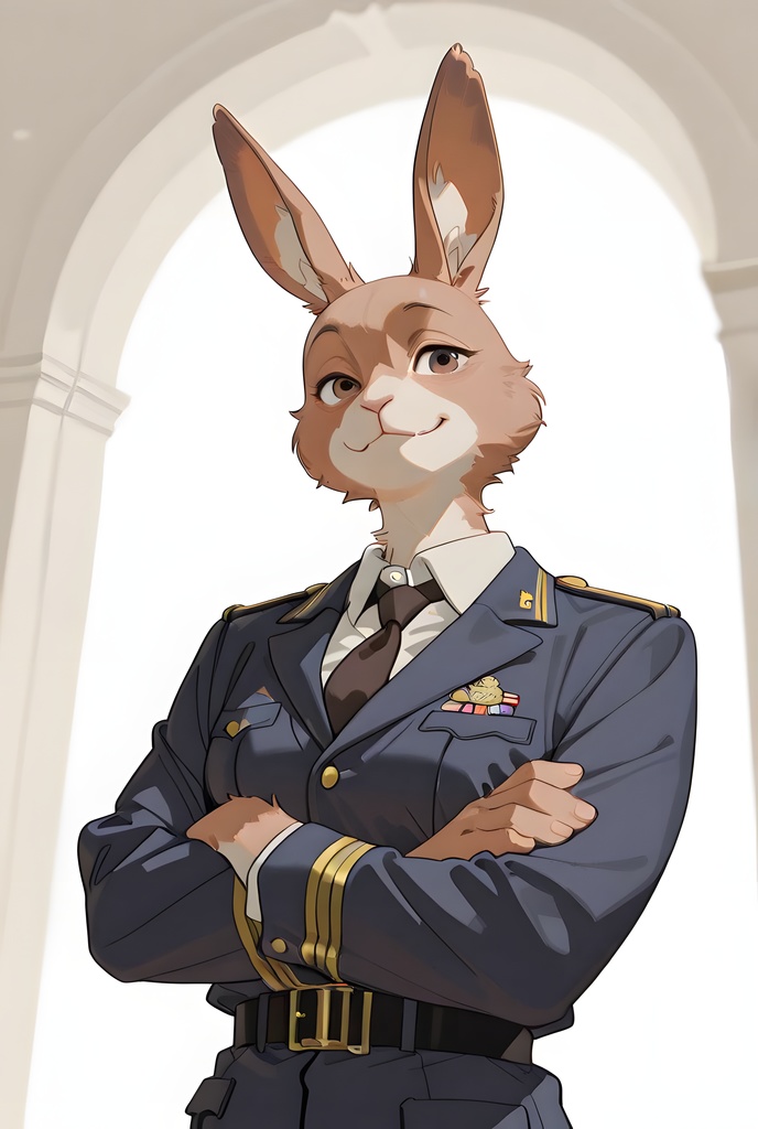 獣人軍人素材集:茶うさぎ士官、紺制服 Beastman Soldier Material Collection:Brown Rabbit Officer, Navy Uniform