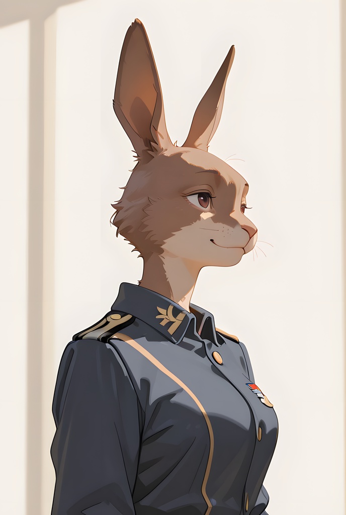 獣人軍人素材集:茶うさぎ士官、紺制服 Beastman Soldier Material Collection:Brown Rabbit Officer, Navy Uniform