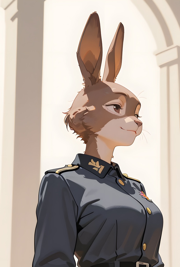 獣人軍人素材集:茶うさぎ士官、紺制服 Beastman Soldier Material Collection:Brown Rabbit Officer, Navy Uniform