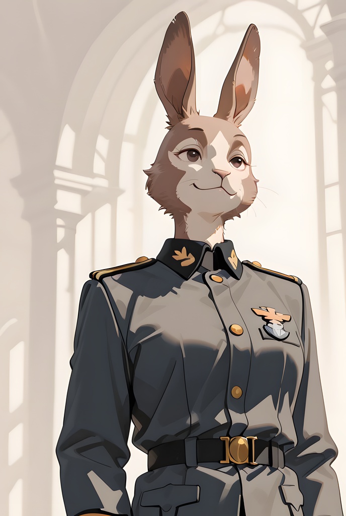 獣人軍人素材集:茶うさぎ士官、紺制服 Beastman Soldier Material Collection:Brown Rabbit Officer, Navy Uniform