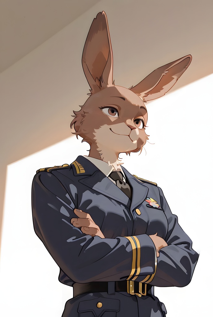 獣人軍人素材集:茶うさぎ士官、紺制服 Beastman Soldier Material Collection:Brown Rabbit Officer, Navy Uniform