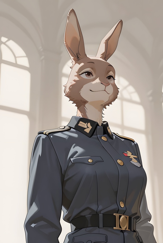 獣人軍人素材集:茶うさぎ士官、紺制服 Beastman Soldier Material Collection:Brown Rabbit Officer, Navy Uniform