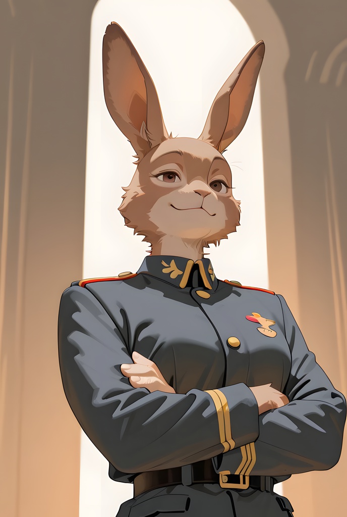 獣人軍人素材集:茶うさぎ士官、紺制服 Beastman Soldier Material Collection:Brown Rabbit Officer, Navy Uniform