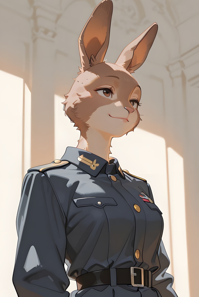 獣人軍人素材集:茶うさぎ士官、紺制服 Beastman Soldier Material Collection:Brown Rabbit Officer, Navy Uniform