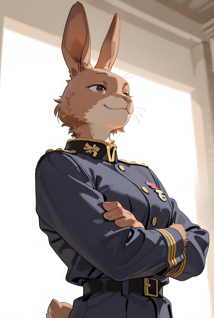 獣人軍人素材集:茶うさぎ士官、紺制服 Beastman Soldier Material Collection:Brown Rabbit Officer, Navy Uniform