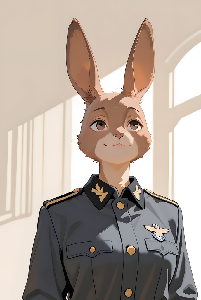 獣人軍人素材集:茶うさぎ士官、紺制服 Beastman Soldier Material Collection:Brown Rabbit Officer, Navy Uniform