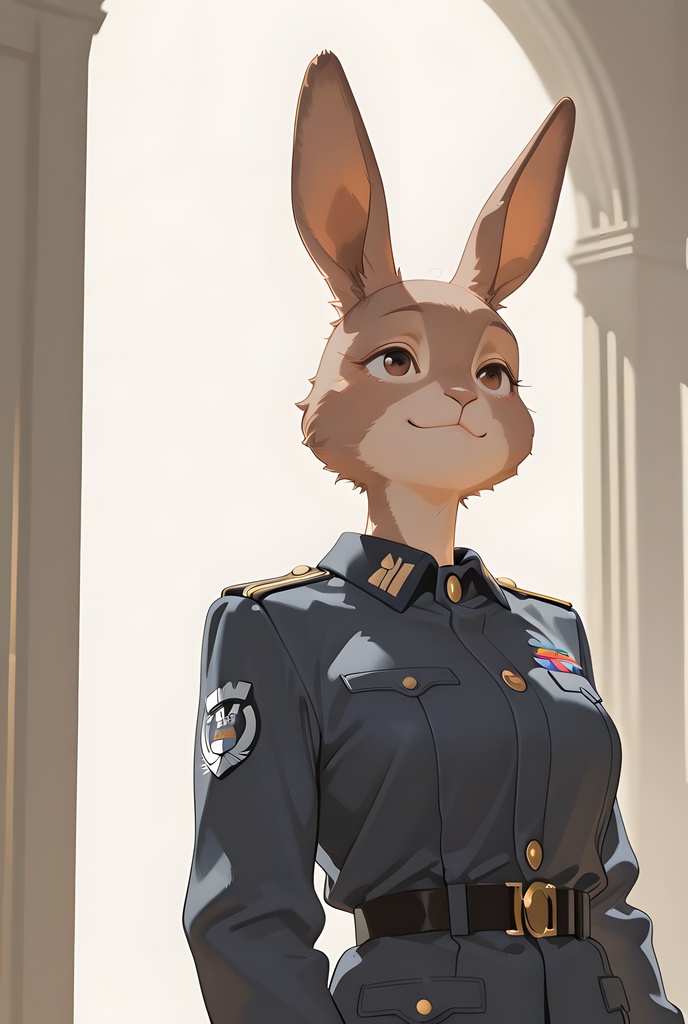 獣人軍人素材集:茶うさぎ士官、紺制服 Beastman Soldier Material Collection:Brown Rabbit Officer, Navy Uniform
