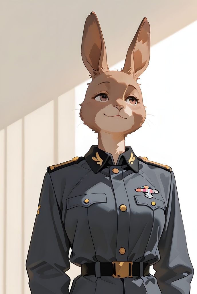 獣人軍人素材集:茶うさぎ士官、紺制服 Beastman Soldier Material Collection:Brown Rabbit Officer, Navy Uniform