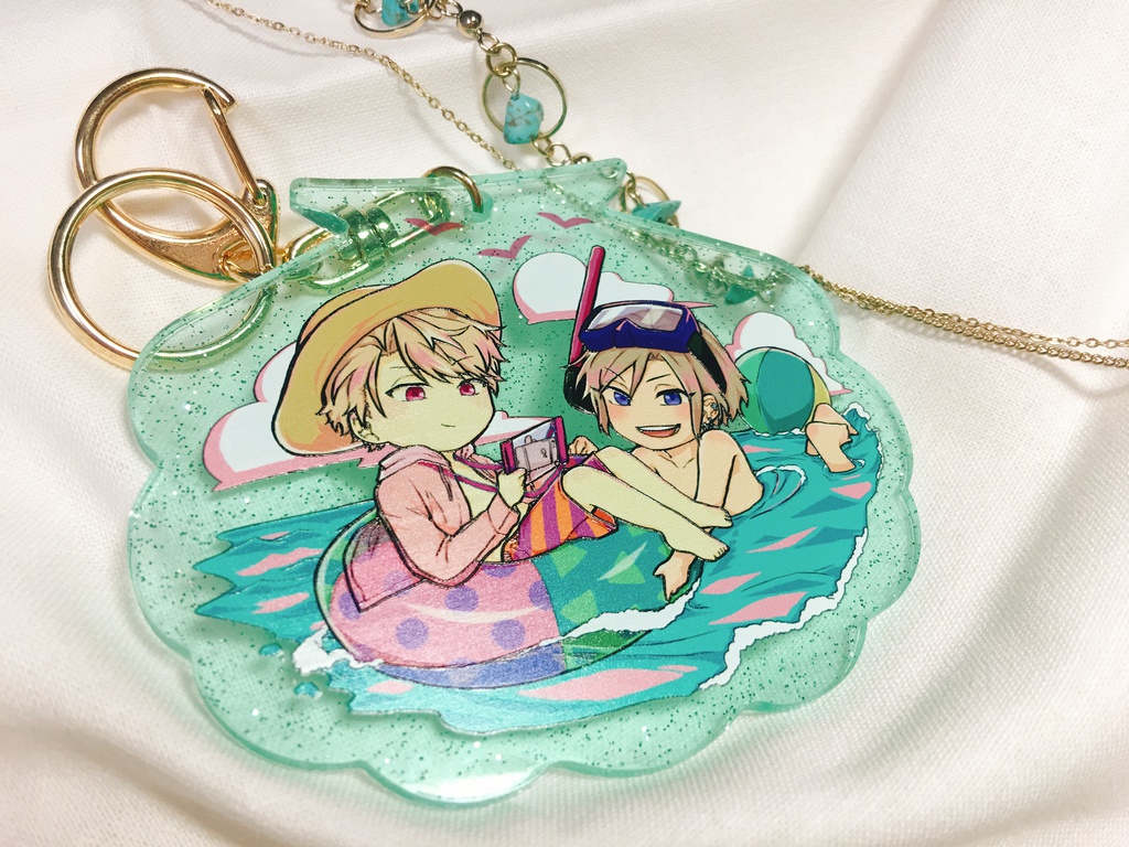 至万グリッターアクリルキーホールダ