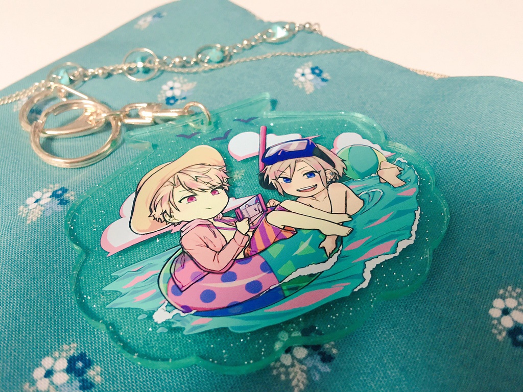 至万グリッターアクリルキーホールダ