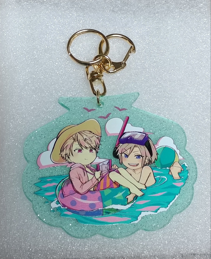 至万グリッターアクリルキーホールダ