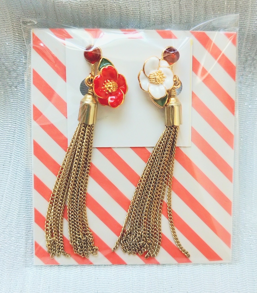 紅白椿＊イヤリング
