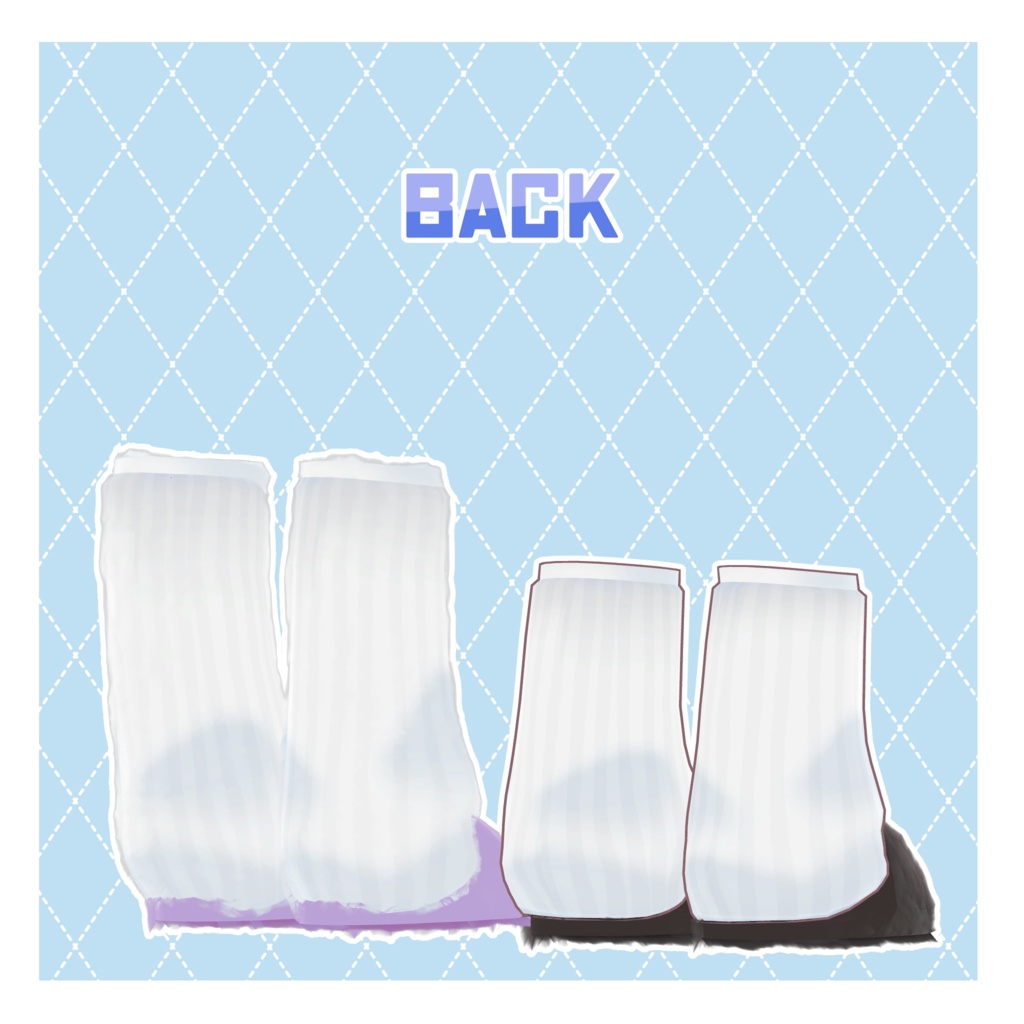 【複数アバター対応】シンプルレッグウォーマー&スリッパ