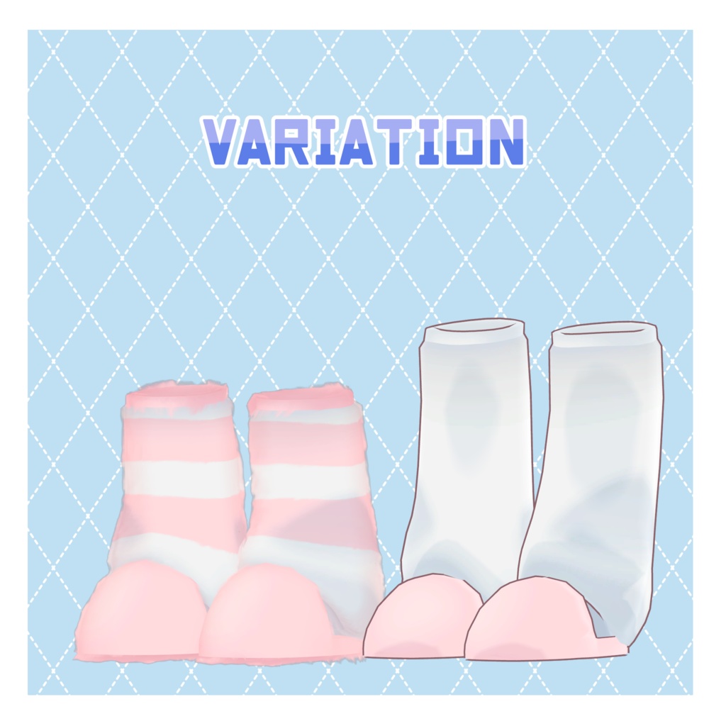 【複数アバター対応】シンプルレッグウォーマー&スリッパ