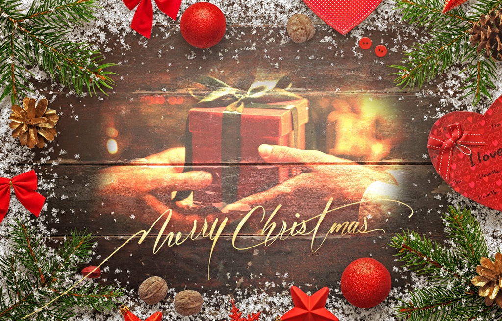 手書き文字素材｜Merry Christmas 3点セット