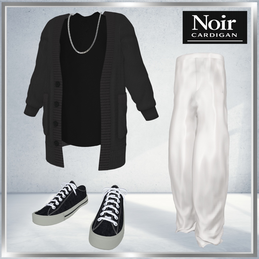 【セール中!】Noir-Cardigan Outfit【複数Avatar対応】