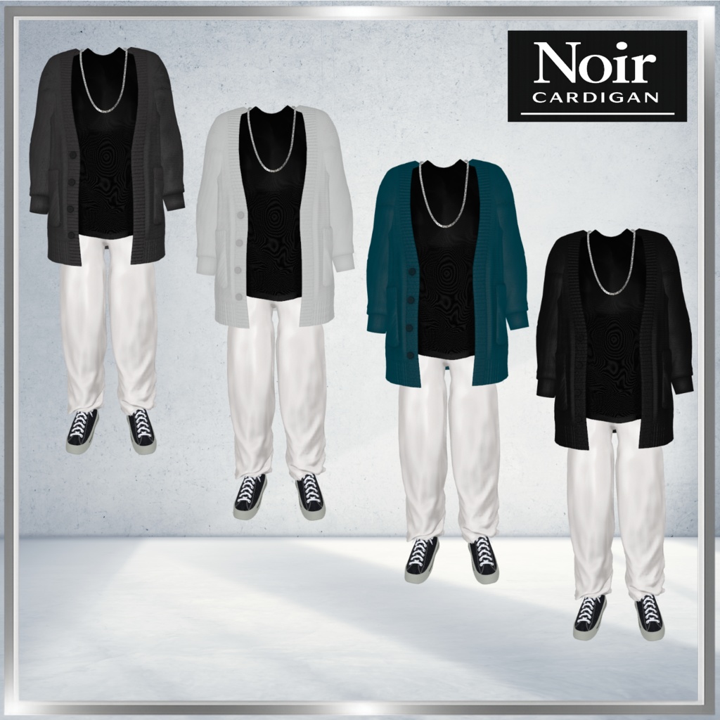 【セール中!】Noir-Cardigan Outfit【複数Avatar対応】