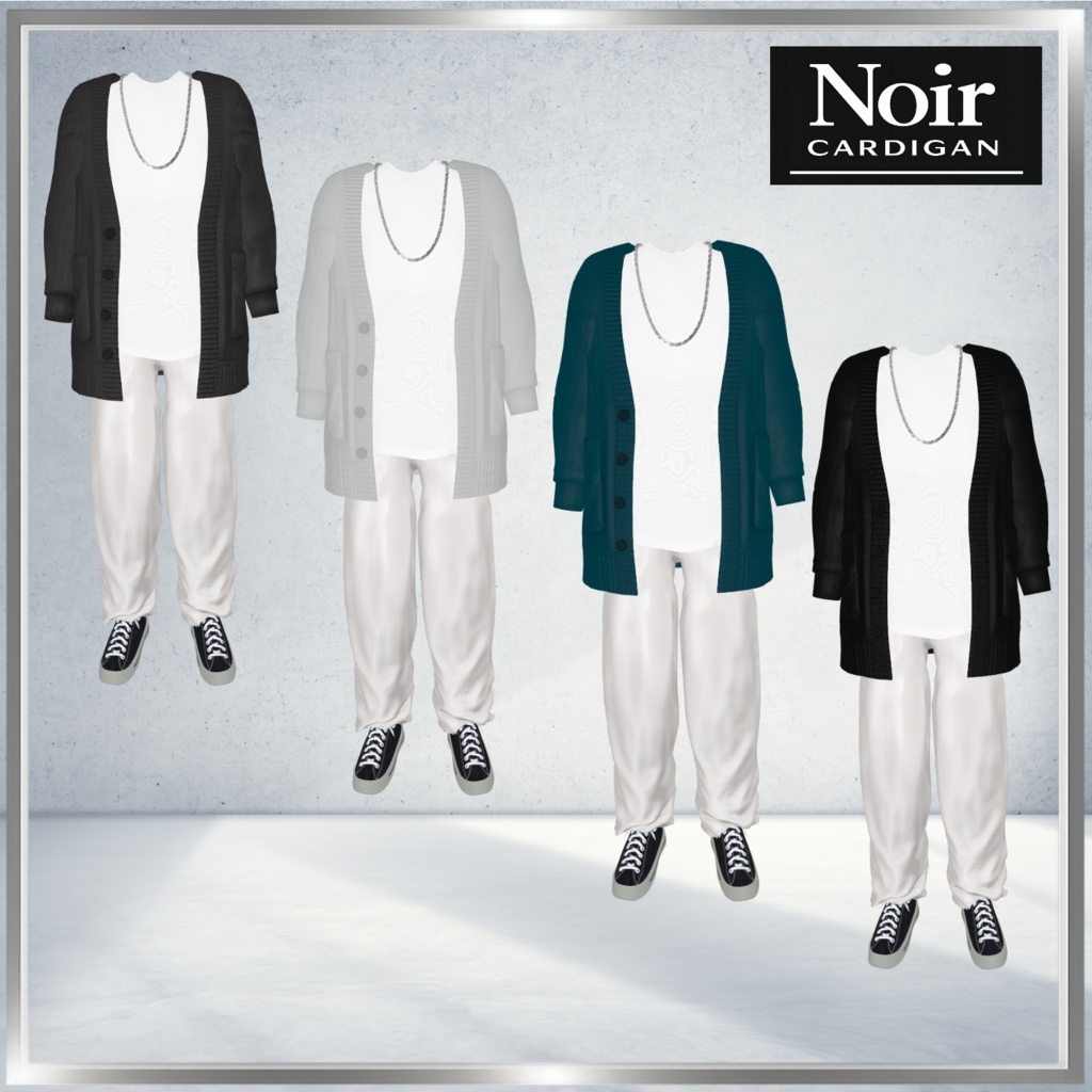 【セール中!】Noir-Cardigan Outfit【複数Avatar対応】
