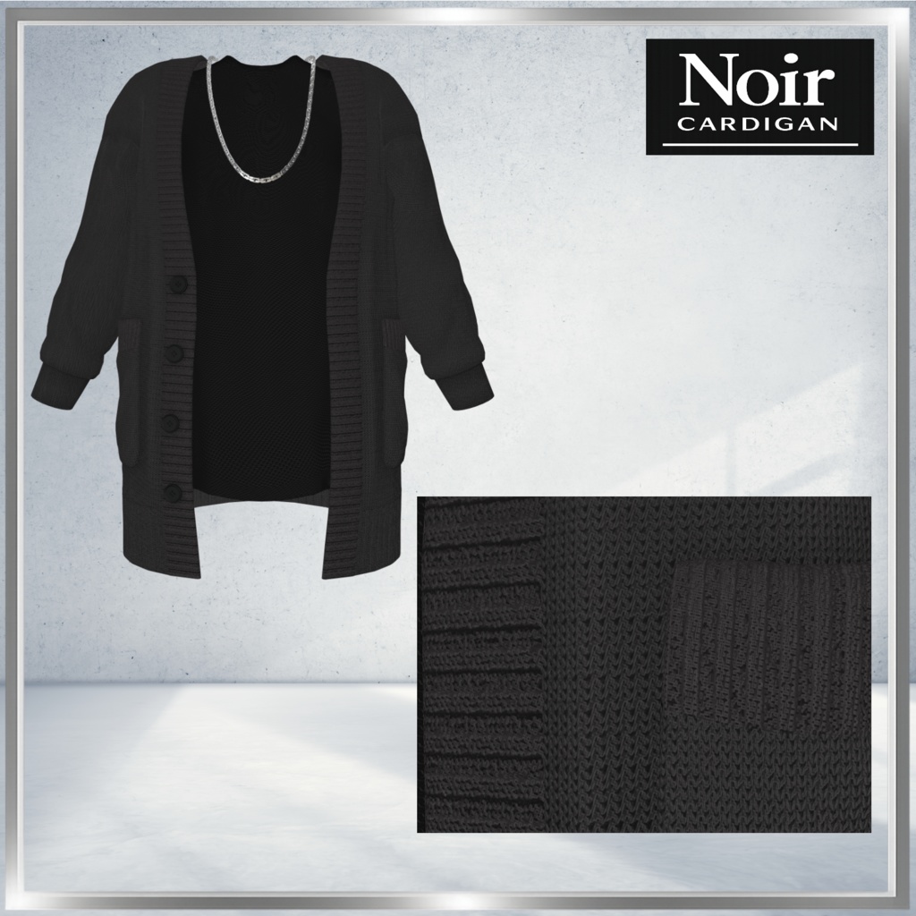 【セール中!】Noir-Cardigan Outfit【複数Avatar対応】