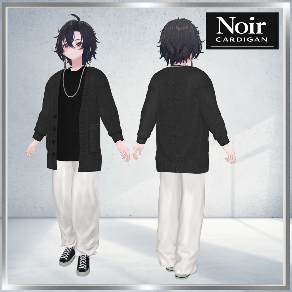 【セール中!】Noir-Cardigan Outfit【複数Avatar対応】
