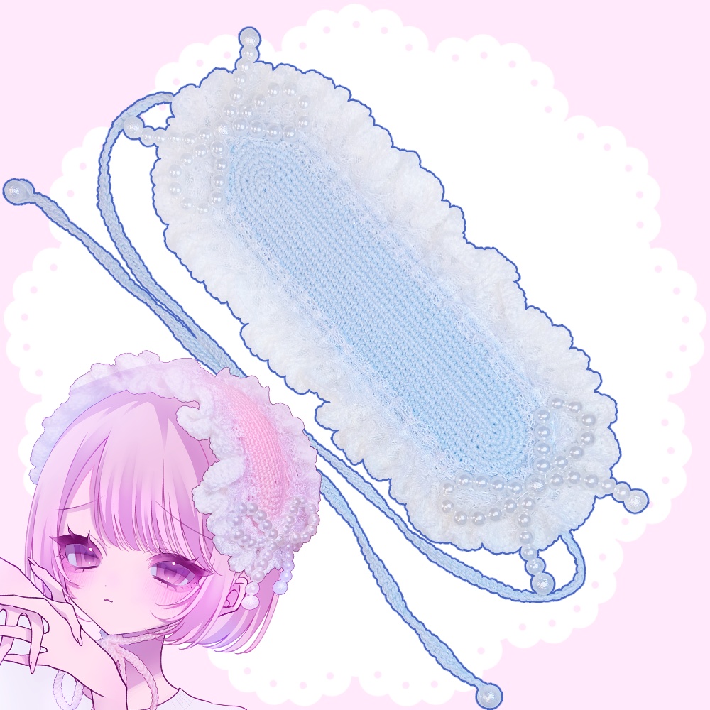 きらきらヘッドドレス水色