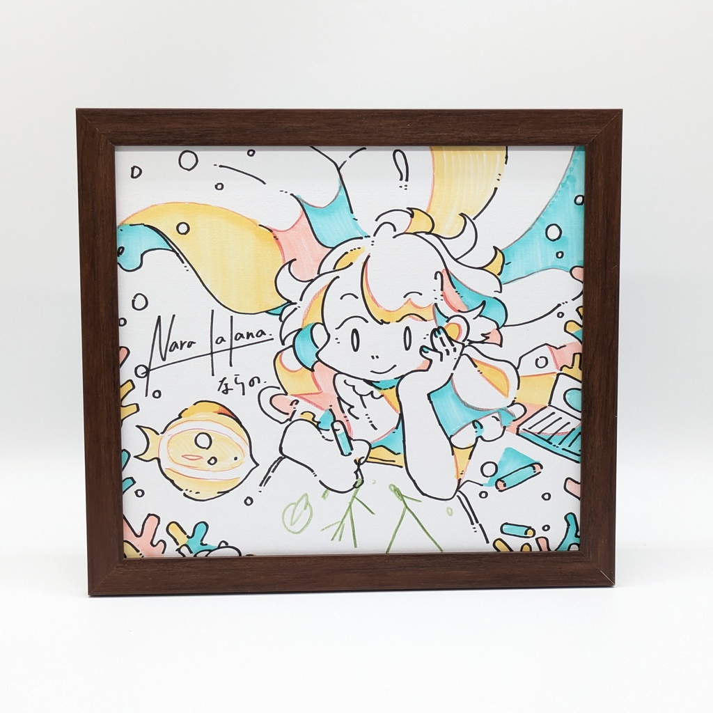 【THE VISUAL ならの作品集 境界の向こう側】 描き下ろし原画色紙 C（額付き）