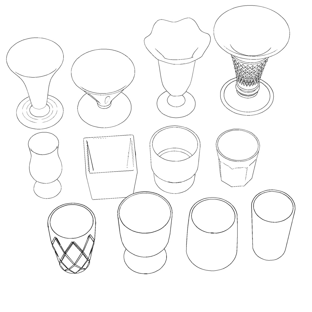 グラス3D素材セット