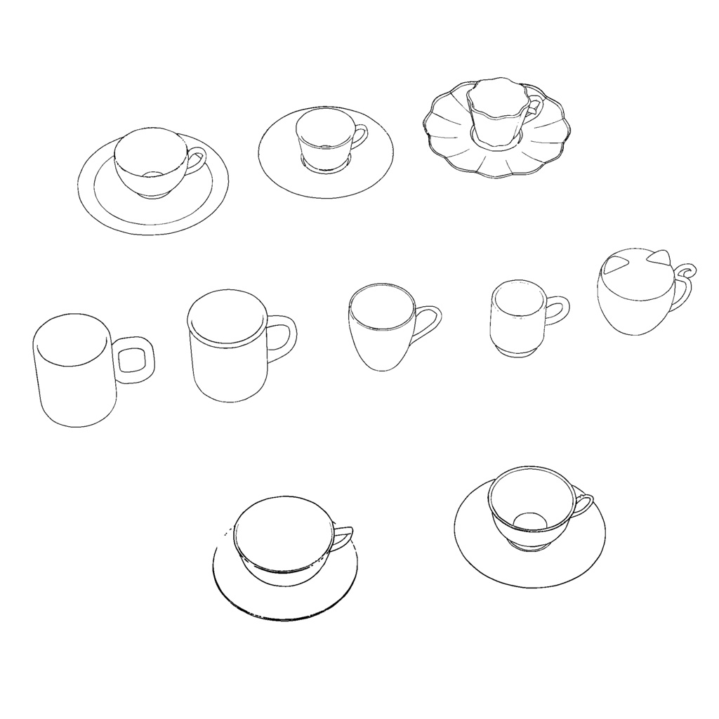 カップ系3D素材セット