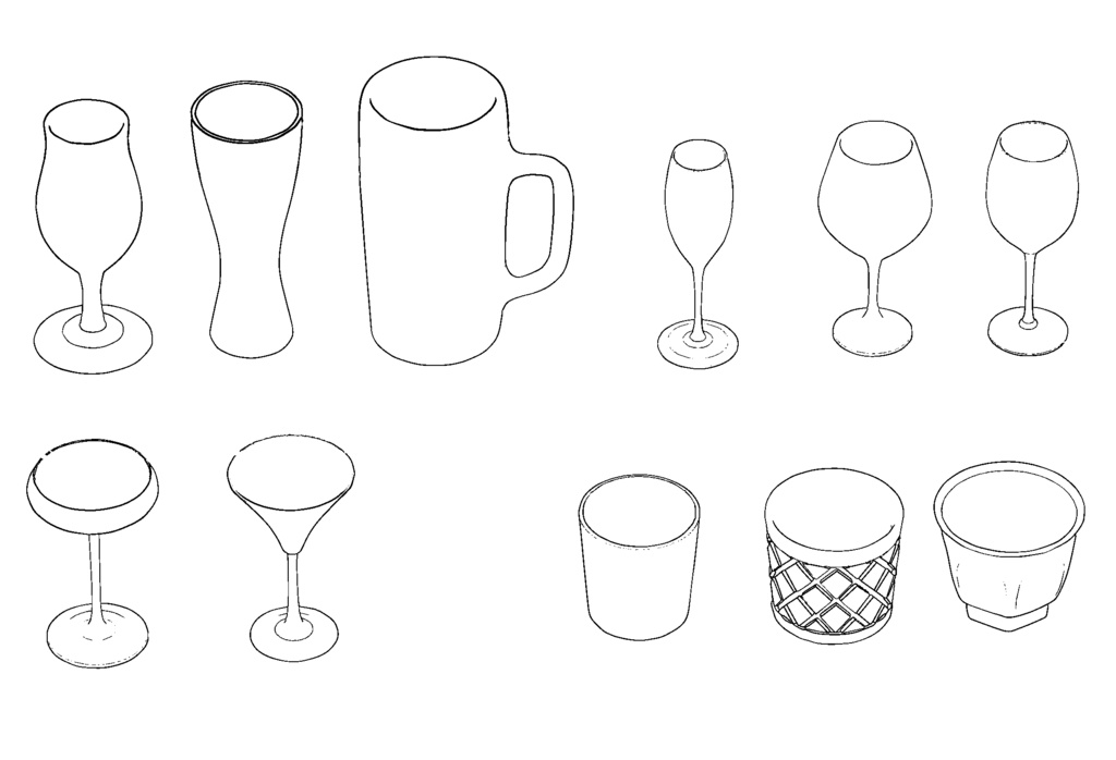 お酒グラス3D素材セット