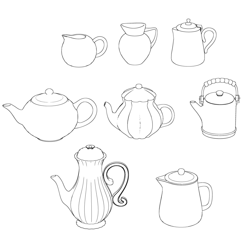 ポット系3D素材セット