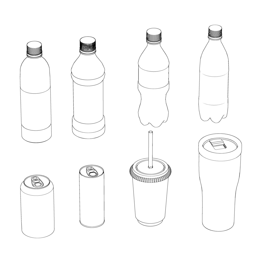 ドリンク系3D素材セット