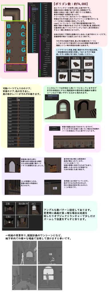 3Dファンタジー地下牢
