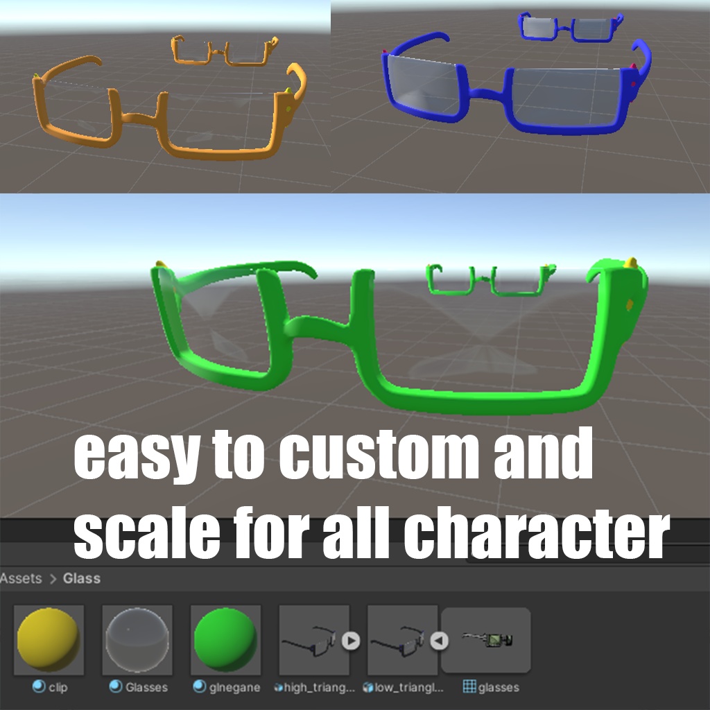 Stylish Anime Glasses for VRChat Avatars – Easy to Customize