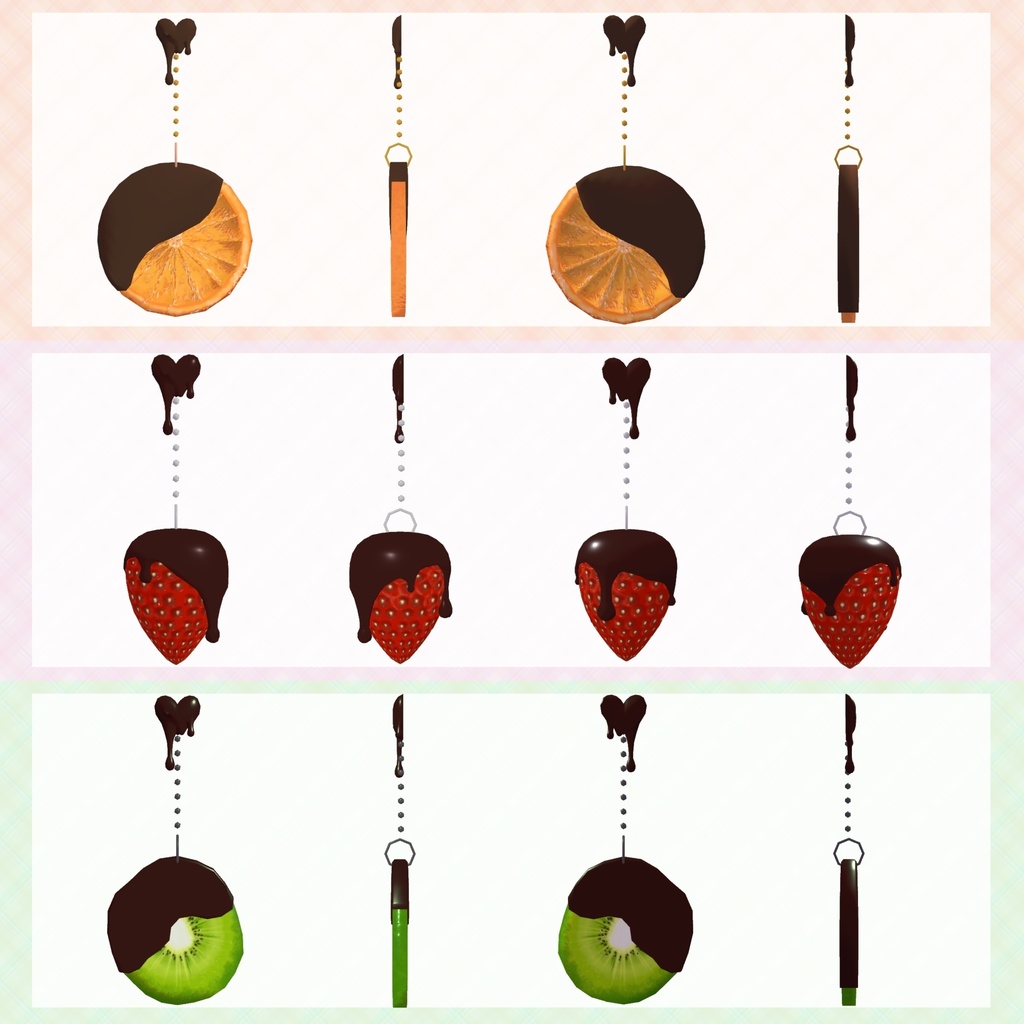 フルーツチョコイヤリング