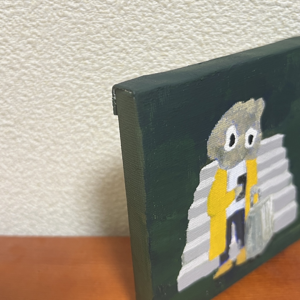 階段の前でとまる