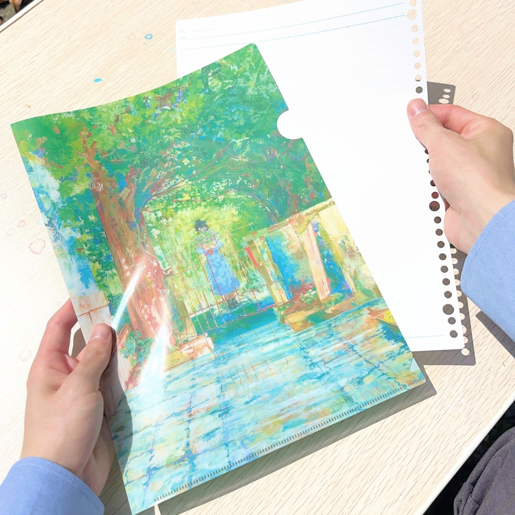 A4クリアファイル(木漏れ・海見え)