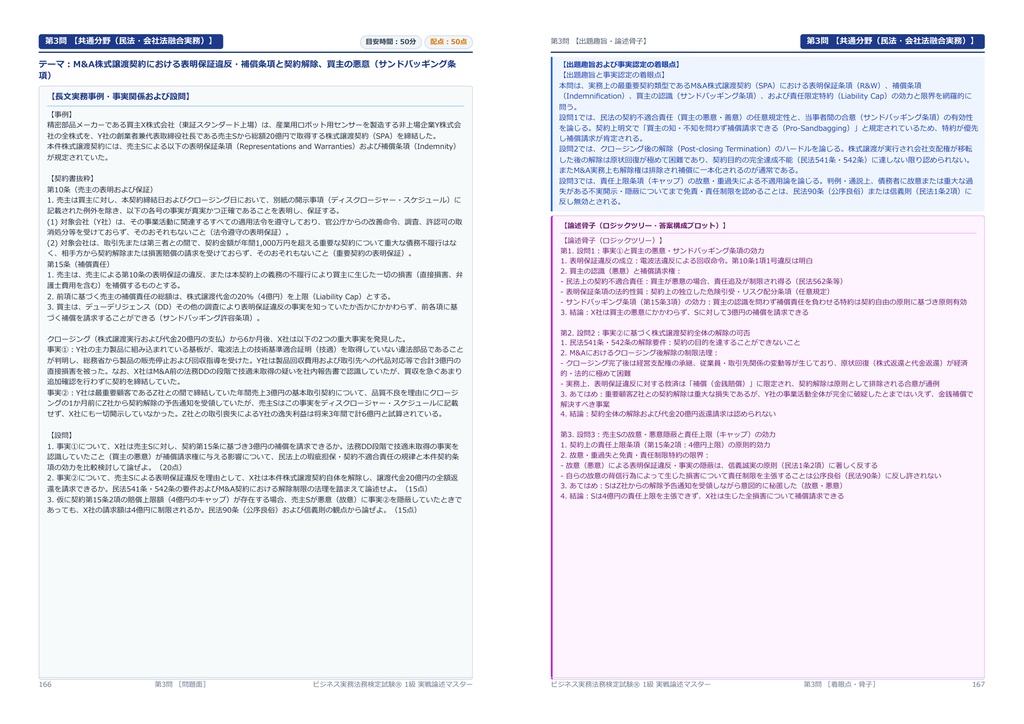 【2026年最新版】ビジネス実務法務検定試験® 1級 対策問題集(全100問・詳細解説・要点整理表付き)