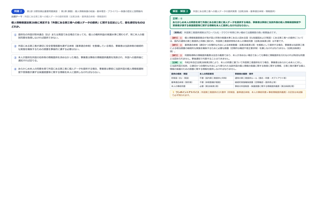 【2026年最新版】個人情報保護士認定試験 対策問題集(全200問・詳細解説・要点整理表付き)