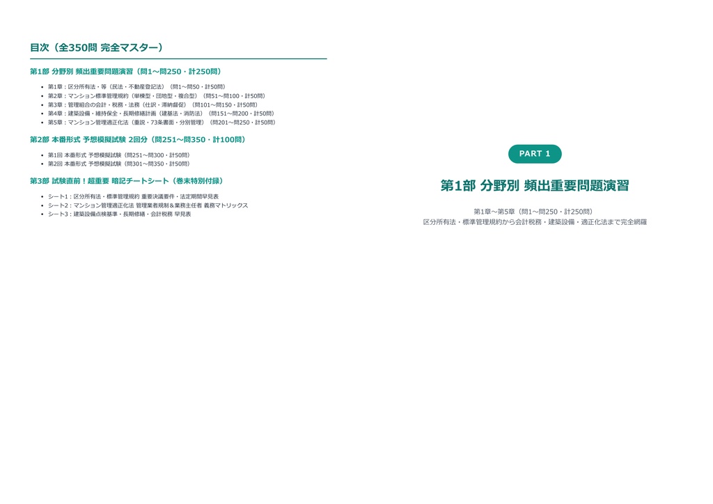 【2026年最新版】管理業務主任者 対策問題集(全350問・詳細解説・要点整理表付き)