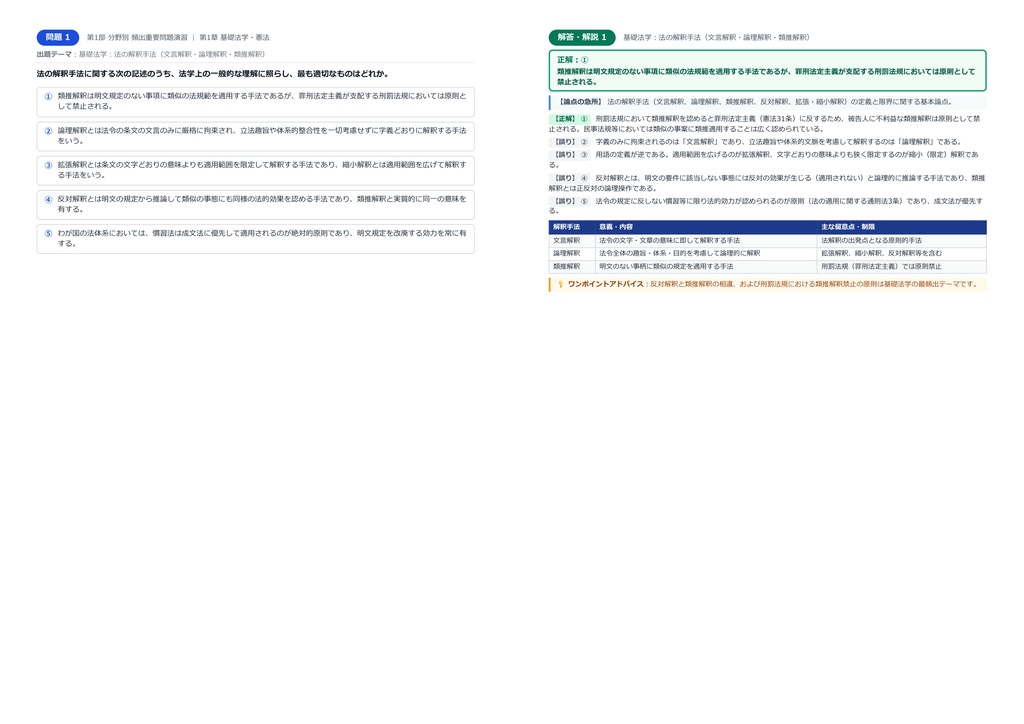 【2026年最新版】行政書士 対策問題集(全370問・詳細解説・要点整理表付き)