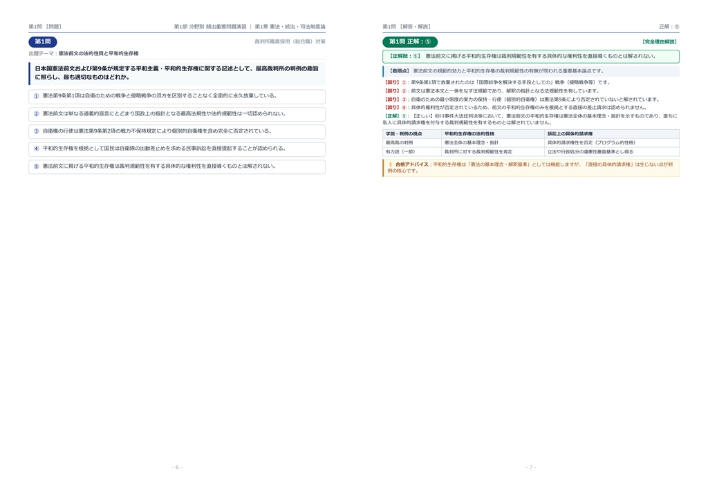 【2026年最新版】裁判所職員総合職 対策問題集(全350問・詳細解説・要点整理表付き)
