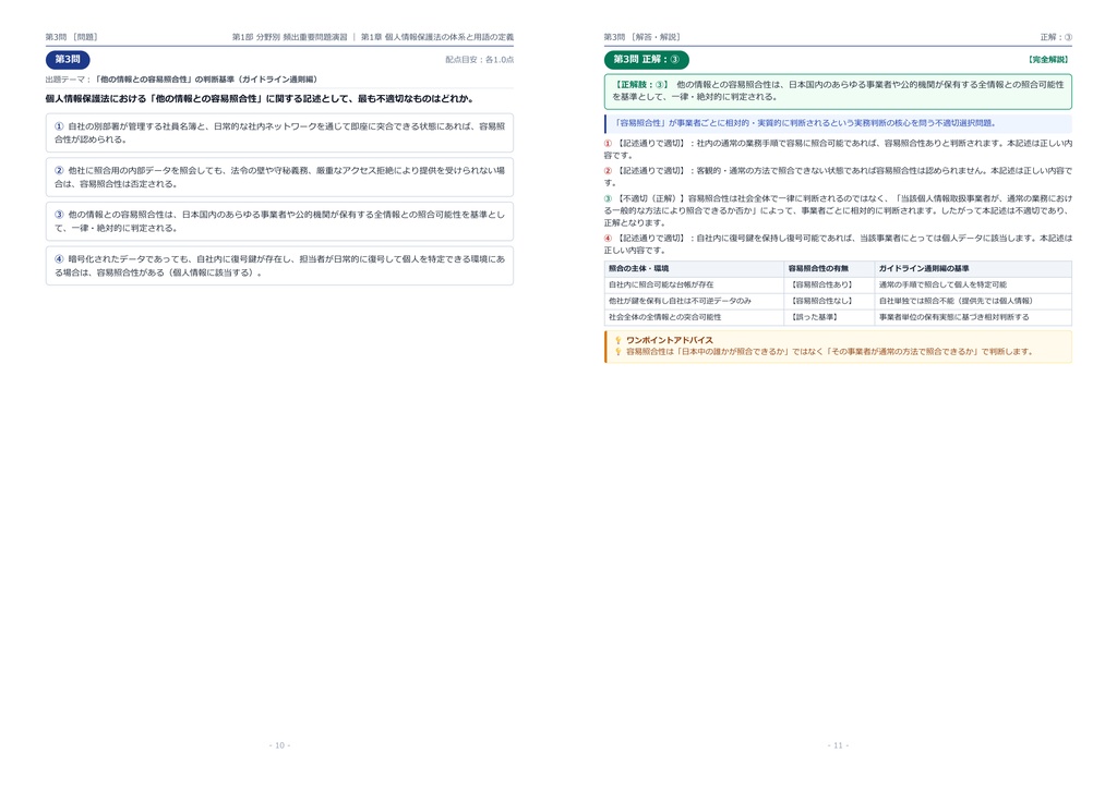 【2026年最新版】個人情報保護実務検定 1級 対策問題集(全350問・詳細解説・要点整理表付き)