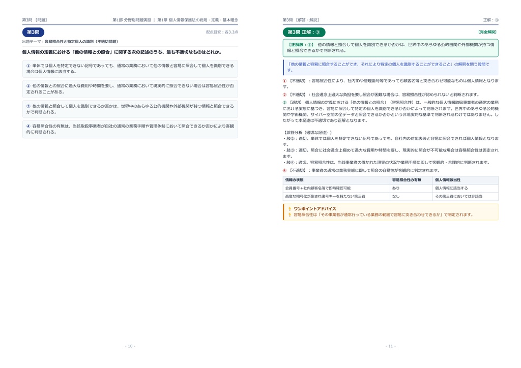 【2026年最新版】個人情報保護実務検定 3級 対策問題集(全210問・詳細解説・要点整理表付き)