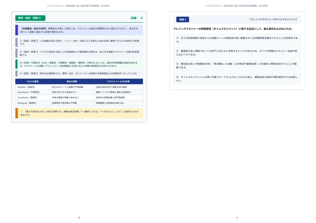 【2026年最新版】ビジネスマネジャー検定試験® 2級 対策問題集(全280問・詳細解説・要点整理表付き)