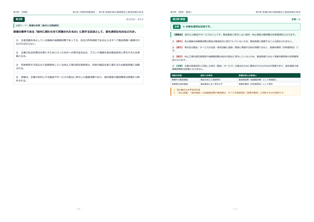 【2026年最新版】日商簿記検定試験 原価計算初級 対策問題集(全180問・詳細解説・要点整理表付き)