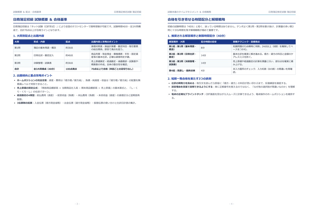 【2026年最新版】日商簿記検定試験 簿記初級 対策問題集(全180問・詳細解説・要点整理表付き)
