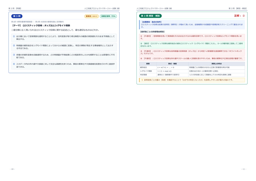 【2026年最新版】人工知能プロジェクトマネージャー試験 3級 対策問題集(全310問・詳細解説・要点整理表付き)