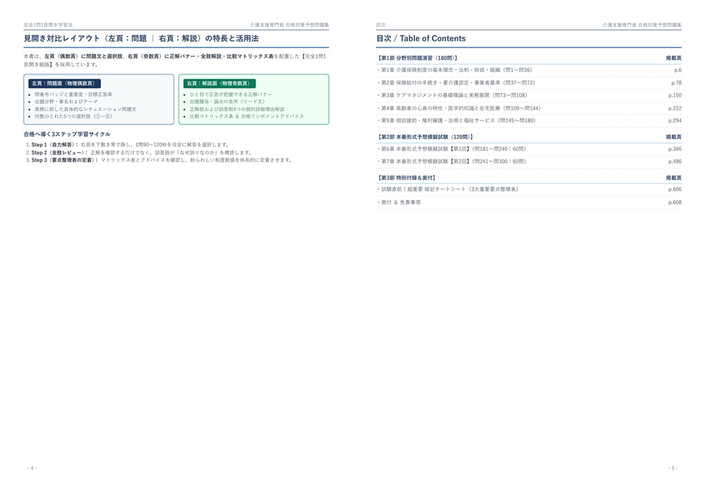 【2026年最新版】介護支援専門員(ケアマネージャー)(公的資格(単一等級)) 対策問題集(全300問・詳細解説・要点整理表付き)
