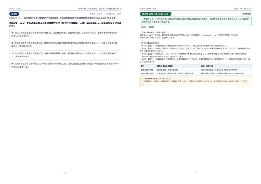 【2026年最新版】IFRS Certificate試験 (国際会計基準試験) 1級 対策問題集(全350問・詳細解説・要点整理表付き)